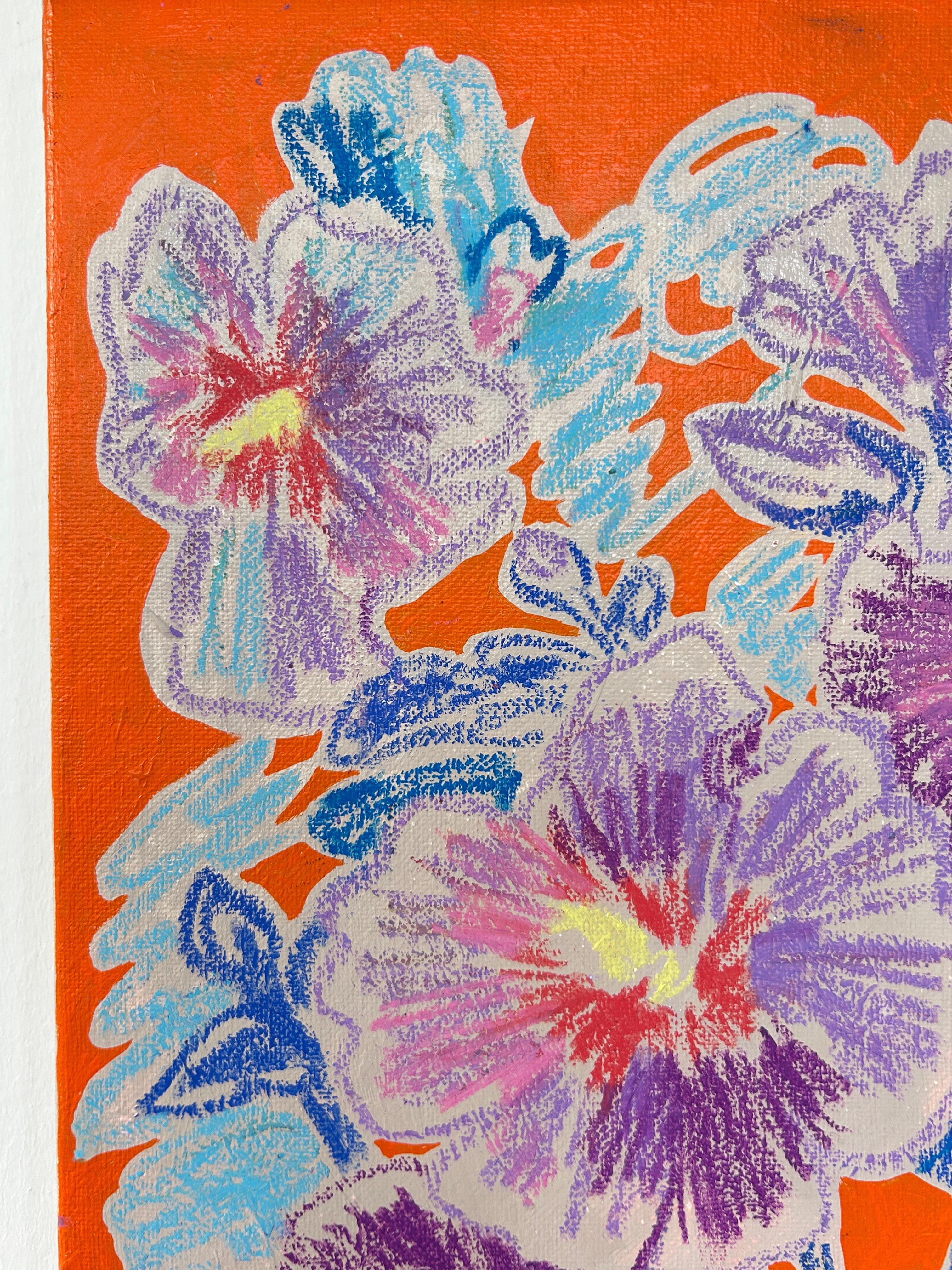 Delulu Blooms 3 - Expressionnisme abstrait Painting par Olena Kishkurno