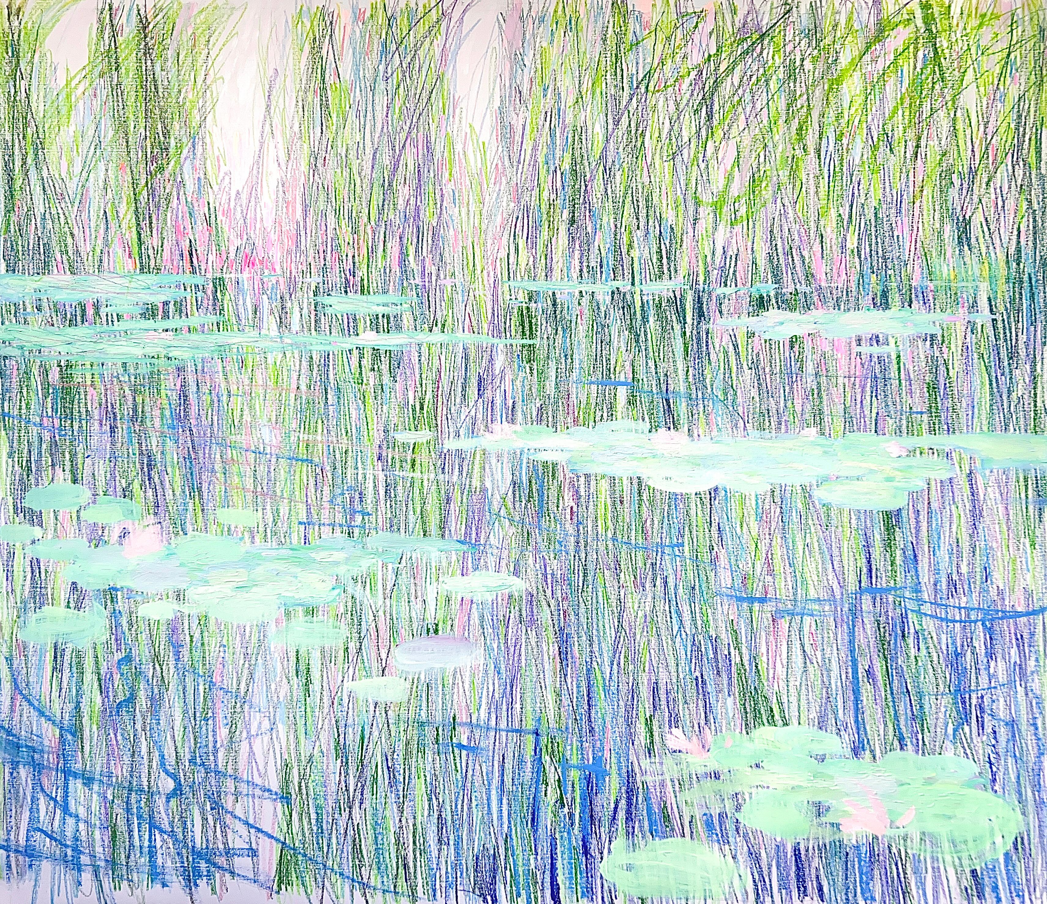 Olena Kishkurno Abstract Painting – Lilien Teich