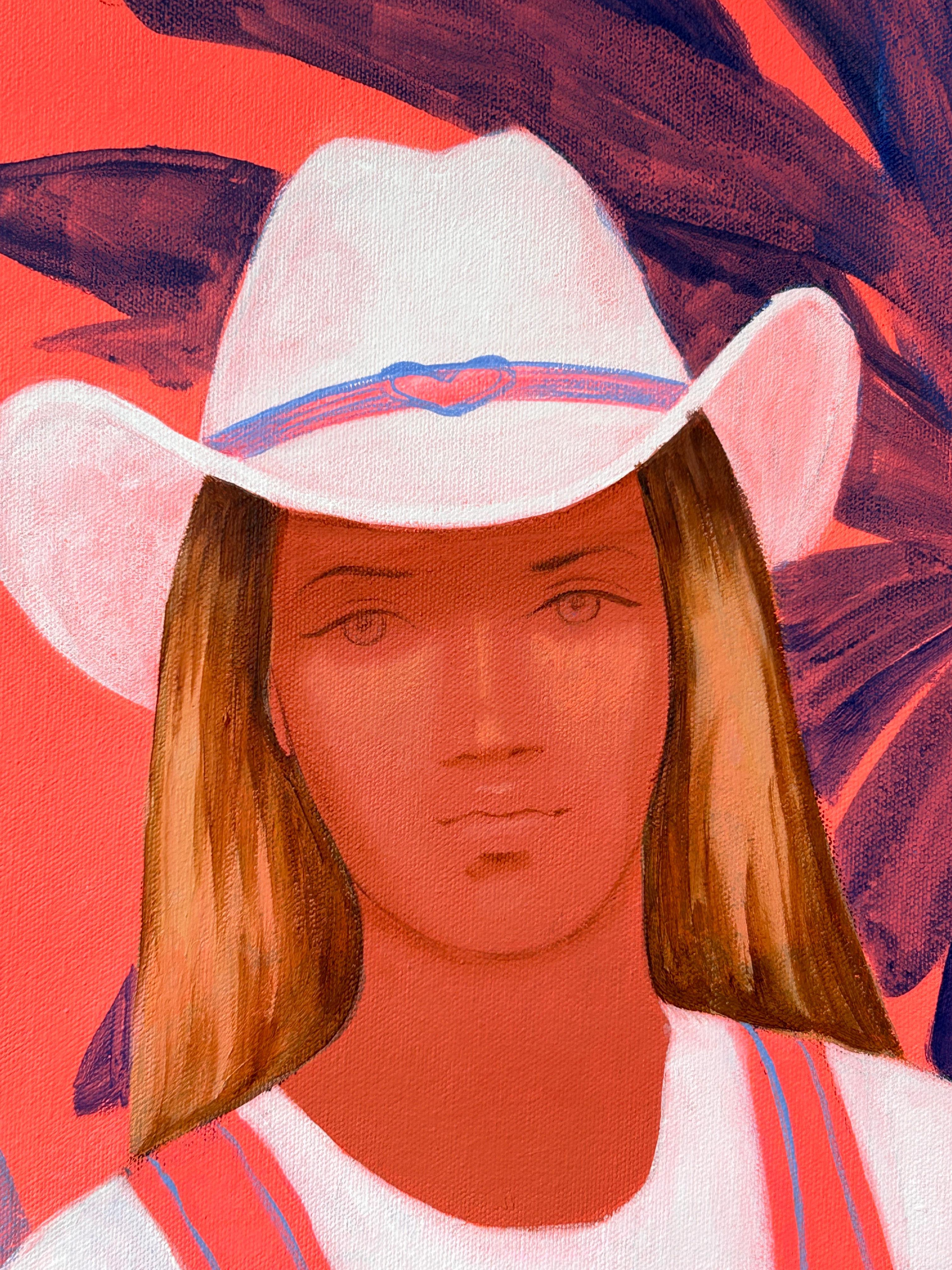 Night Rodeo (Rot), Figurative Painting, von Olena Kishkurno