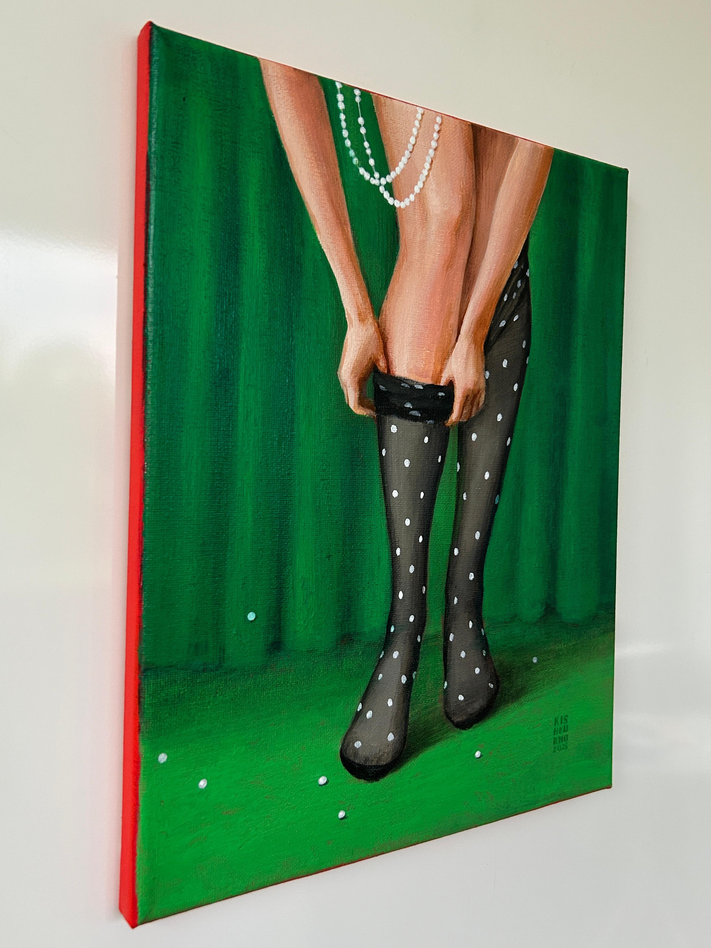 Polka Dot Game - Modern Painting by Olena Kishkurno
