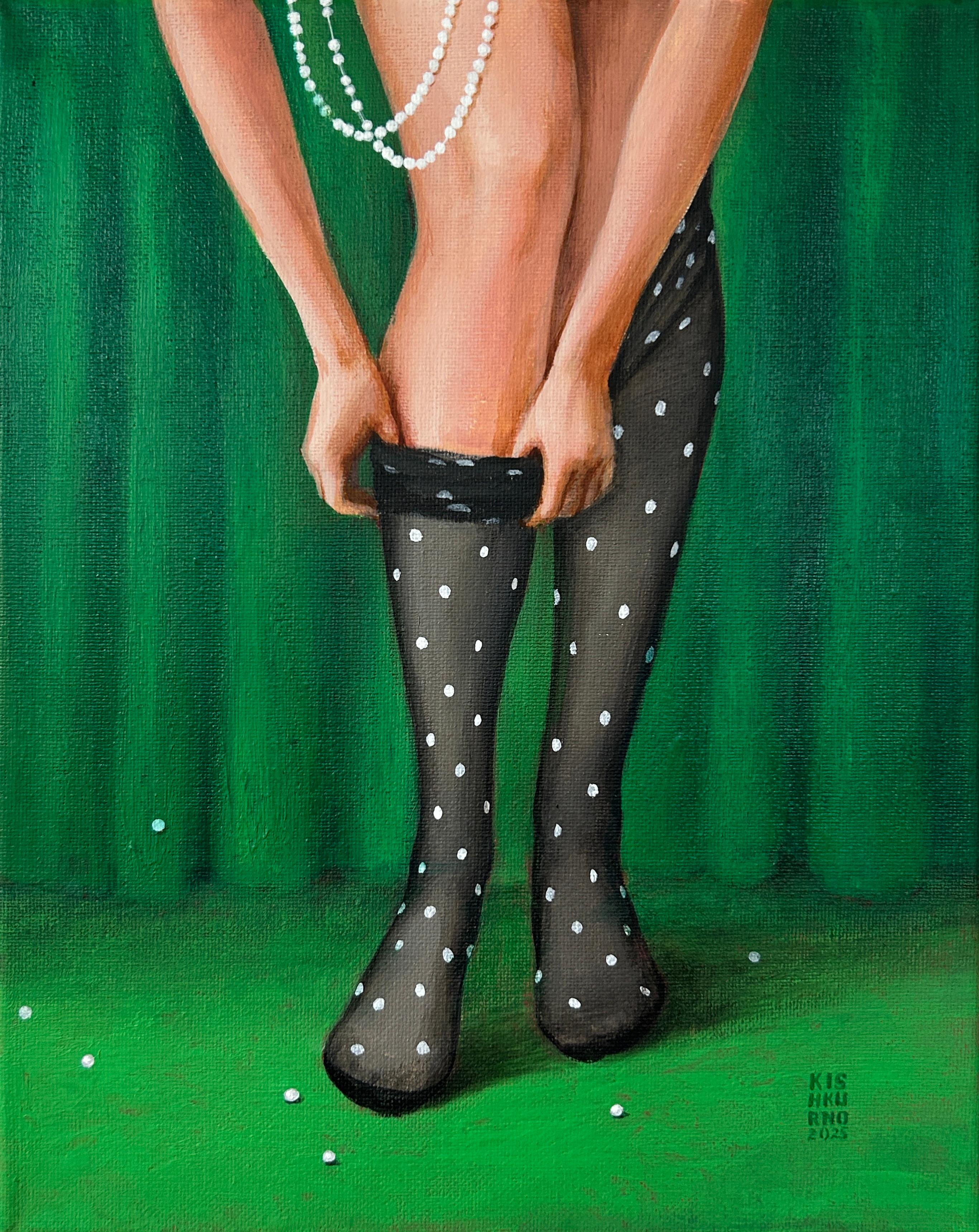 Olena Kishkurno Figurative Painting - Polka Dot Game
