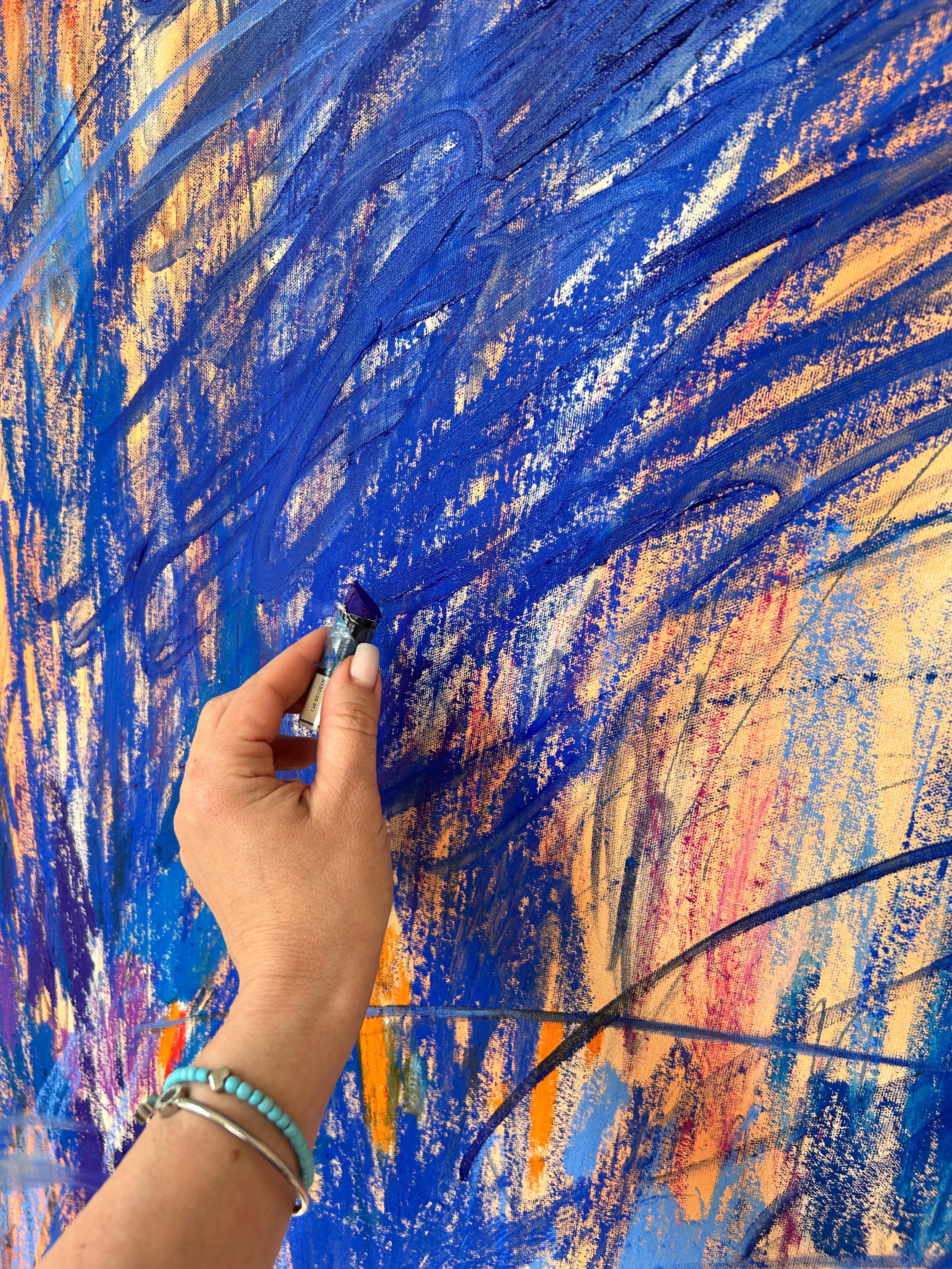 Viento del atardecer - Painting Expresionismo abstracto de Olena Kishkurno