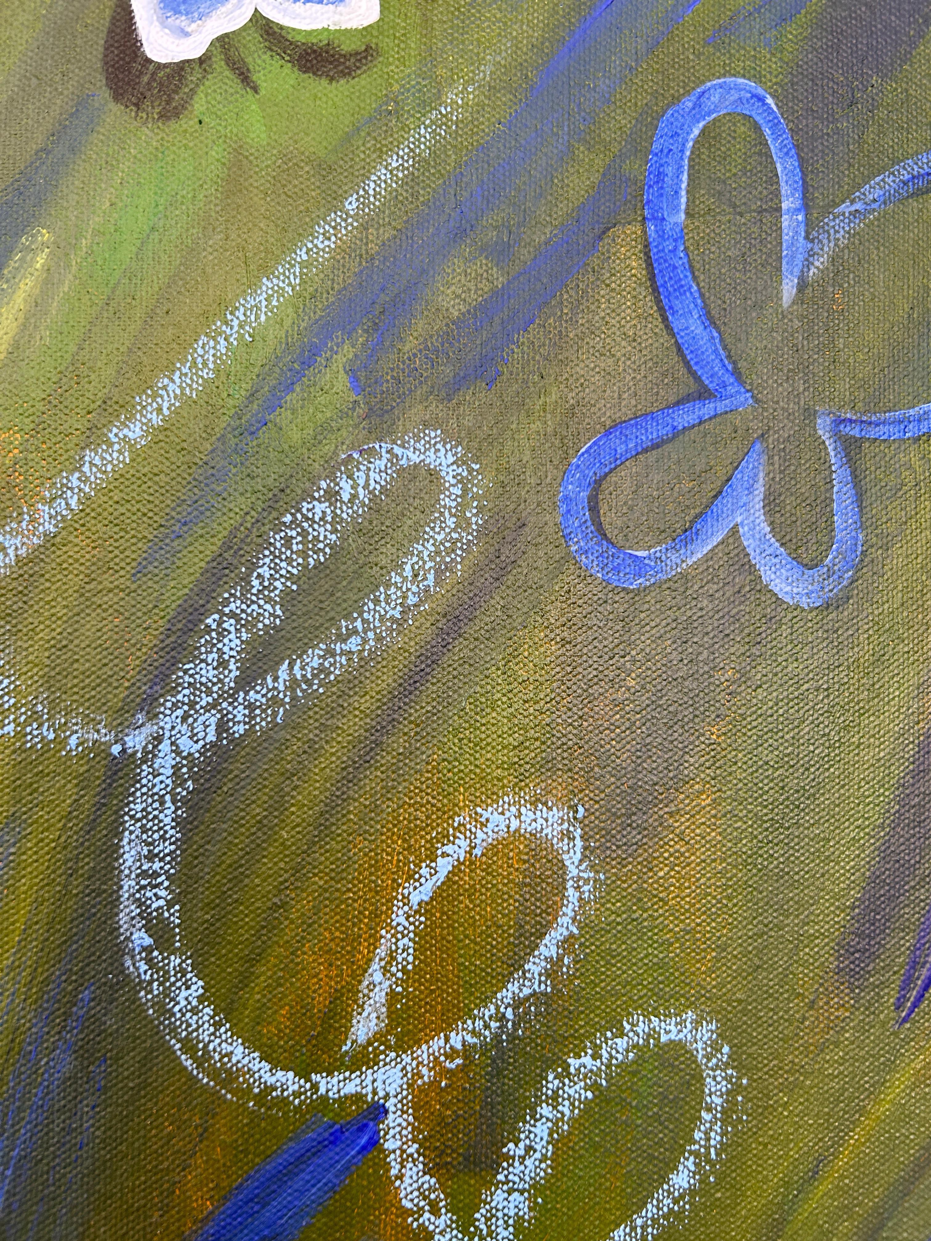 Gemeinsam fliegen wir (Blau), Figurative Painting, von Olena Kishkurno