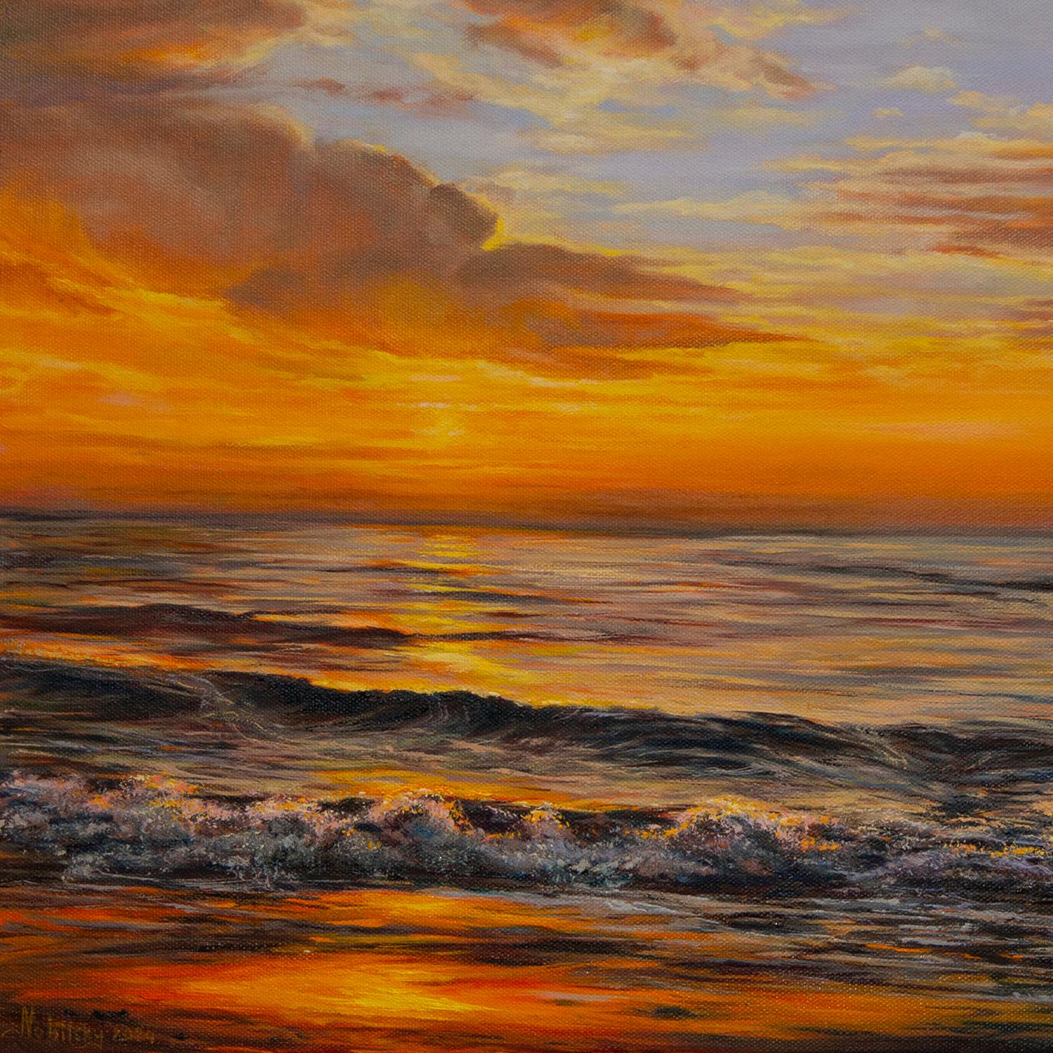 Hora dorada, Pintura al óleo - Landscape Painting Marrón de Olena Nabilsky