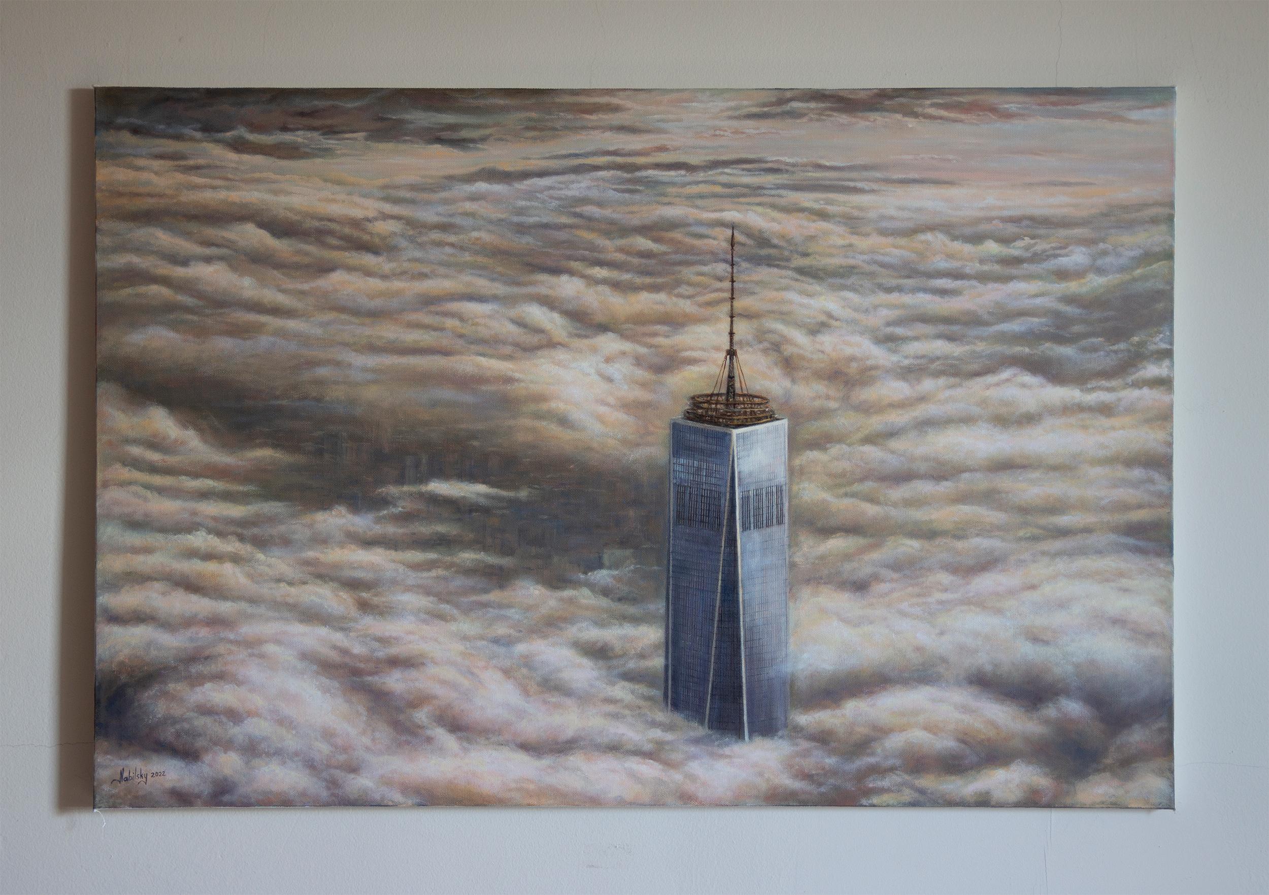 The One Tower, peinture à l'huile - Réalisme Painting par Olena Nabilsky