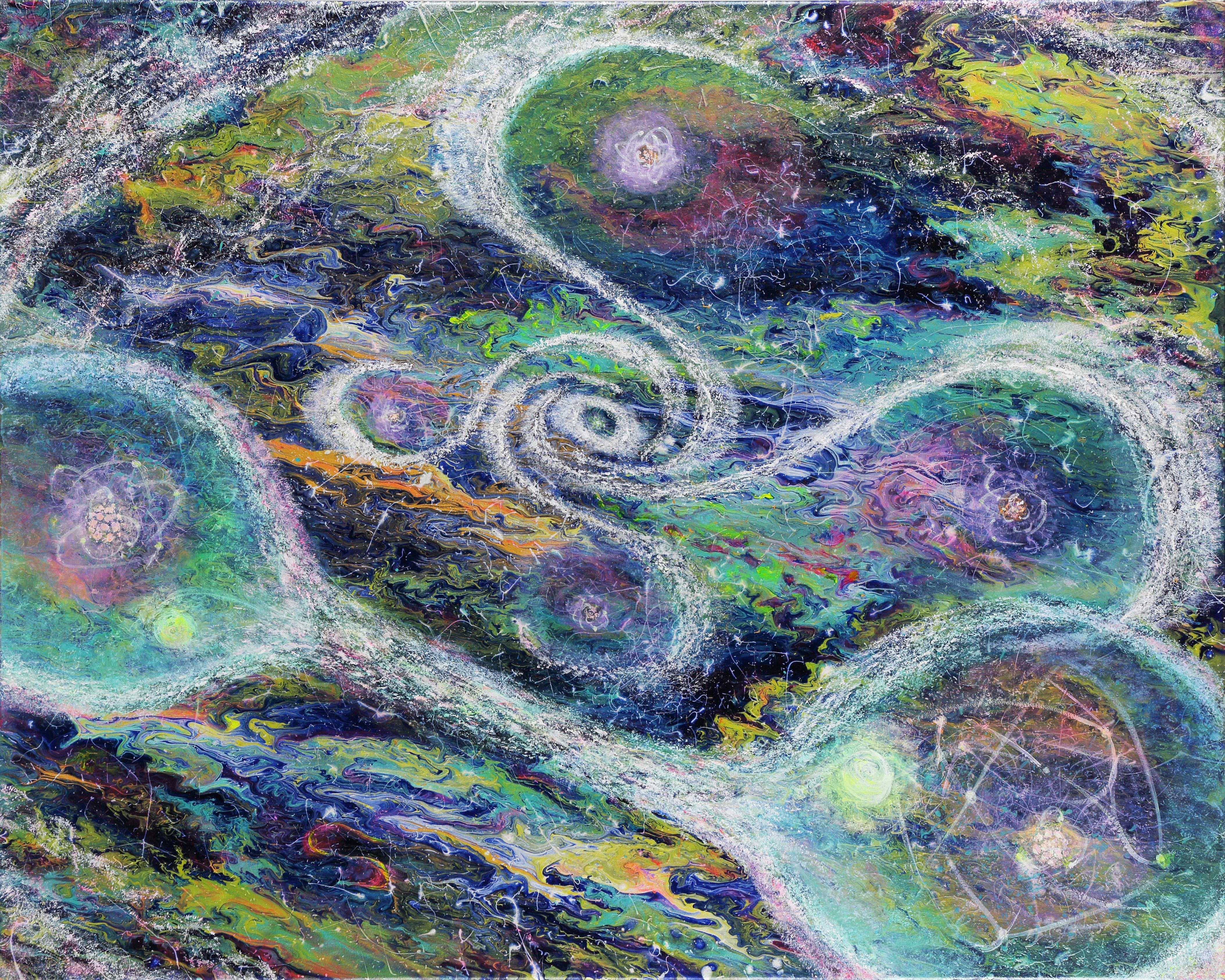 Olena Smal Abstract Painting - "Waltz of the Universe", “Metaphysics” series