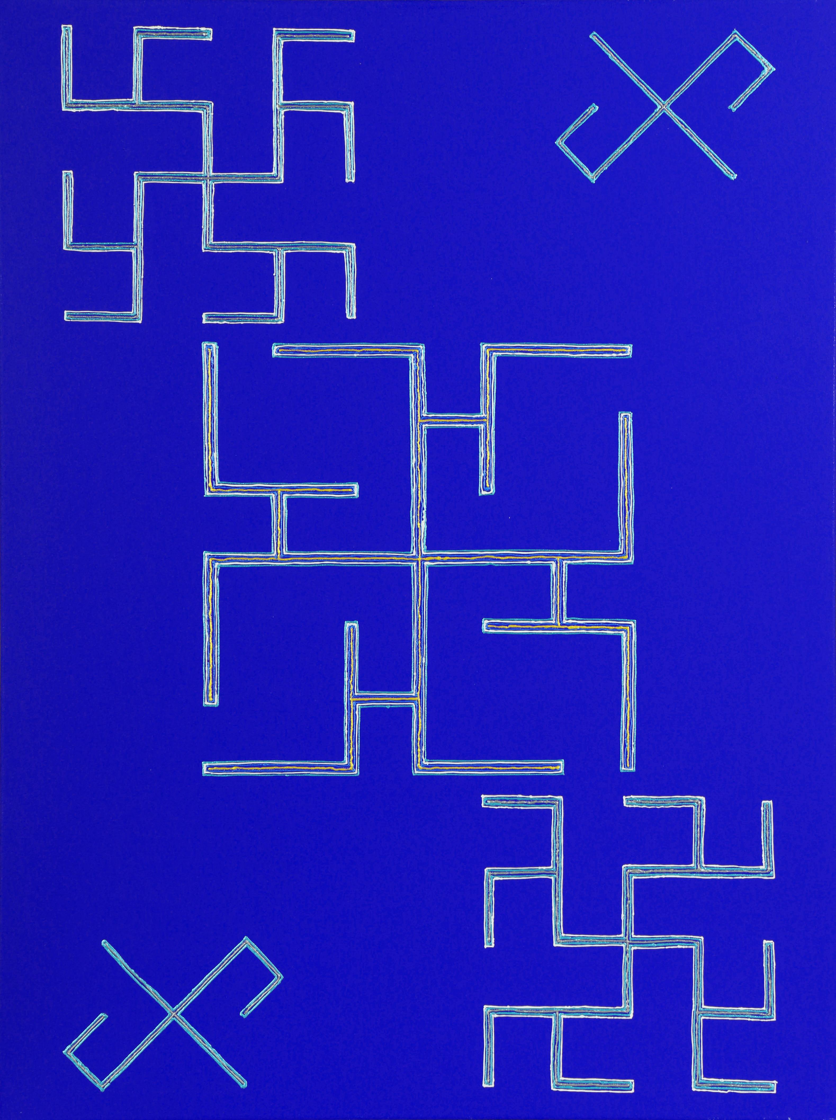 Olena Smal Abstract Painting - "Health Formula", cycle "Symbols of Prosperity"