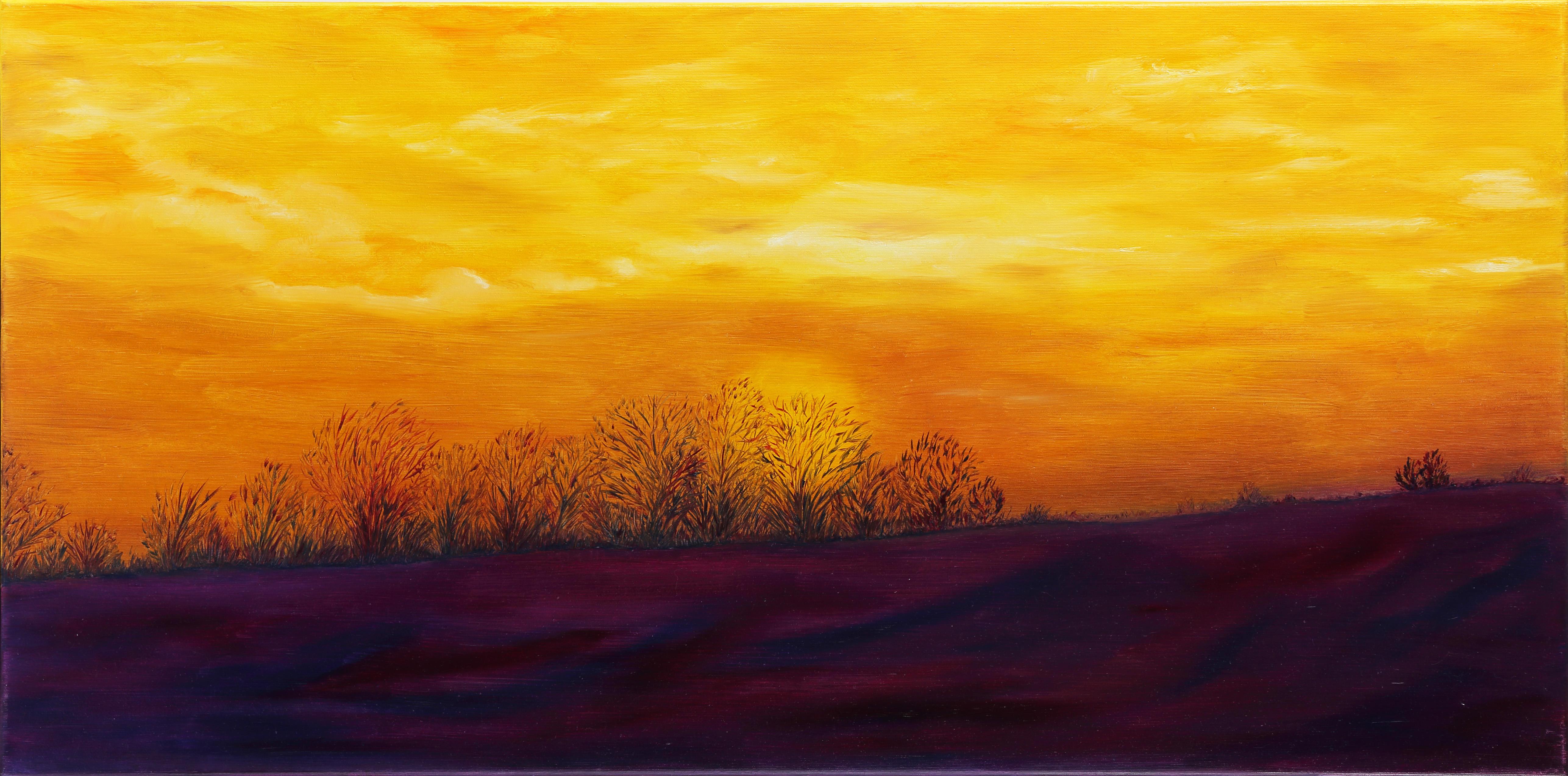 Olena Smal Figurative Painting - «Sunset over Ireland», "Horizons" series