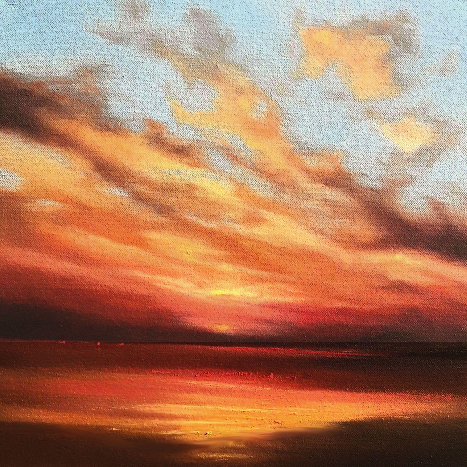 Olena Topliss Magenta reflection, Painting, Oil on Canvas For Sale at