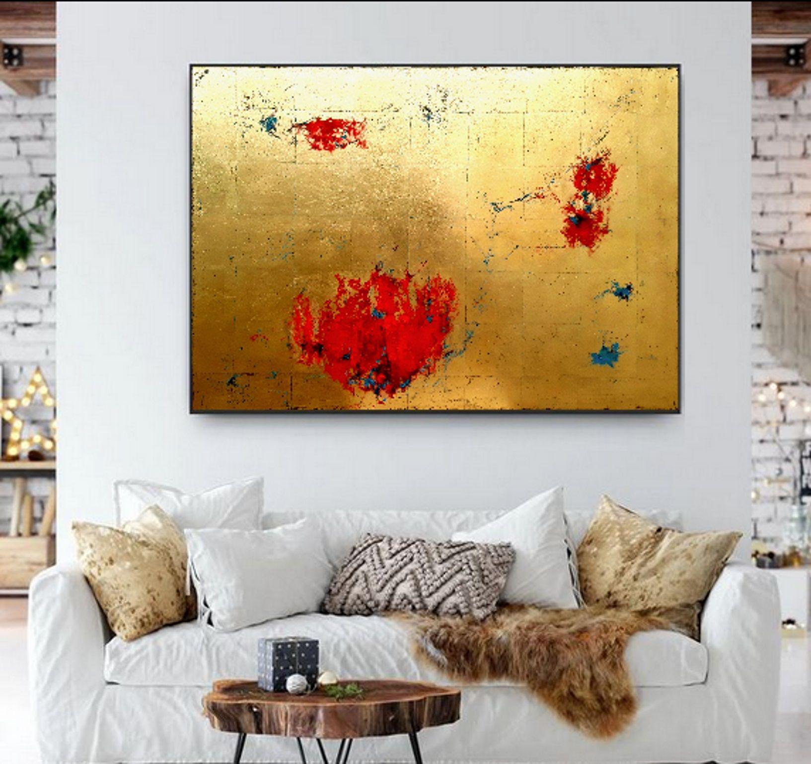 Gold abstract #00111, Painting, Oil on Canvas For Sale 3