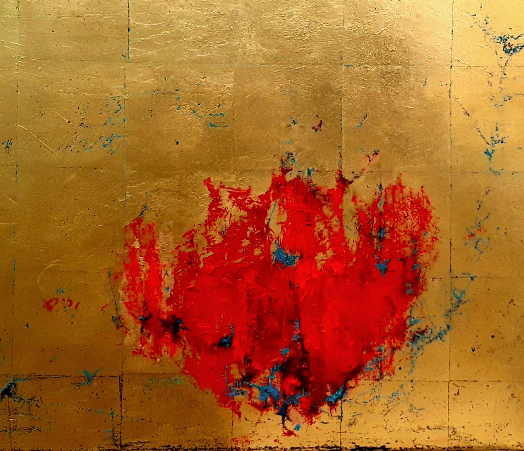 Abstracto dorado #00111, Pintura, Óleo sobre lienzo en venta 2