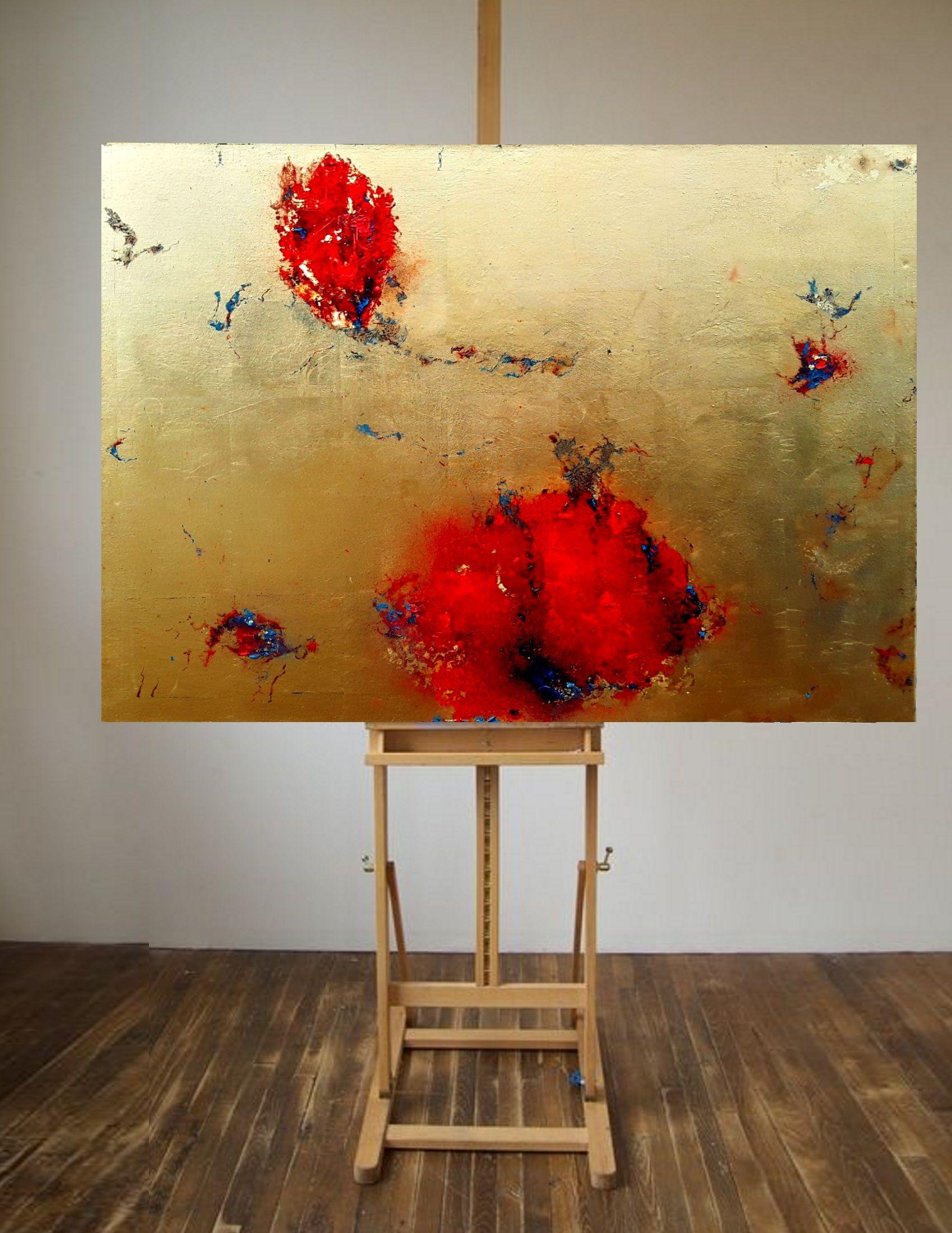 Oro  astratto  #001111, Pittura, Olio su tela - Painting Astratto di Olena Topliss