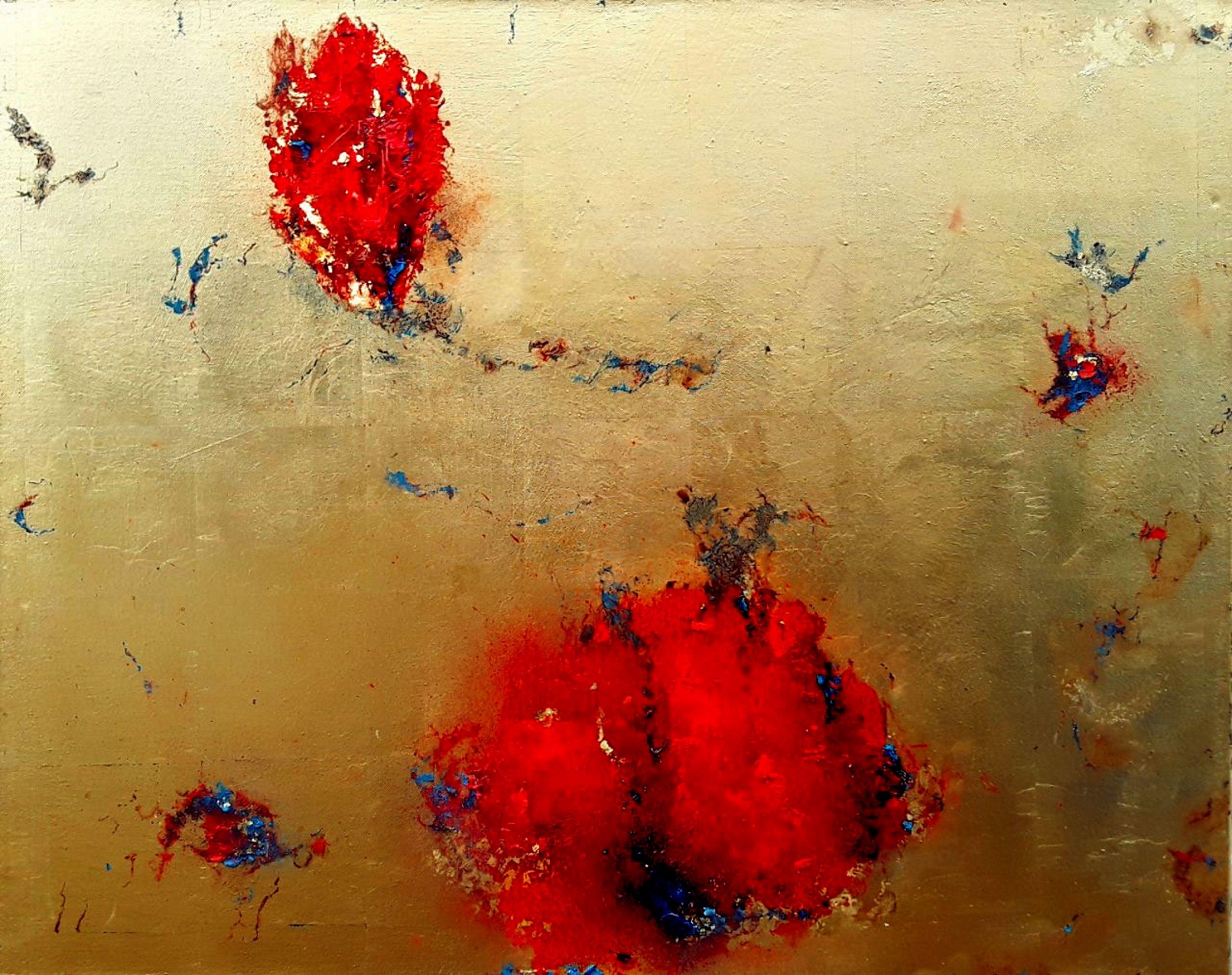 Abstract Painting di Olena Topliss - Oro  astratto  #001111, Pittura, Olio su tela