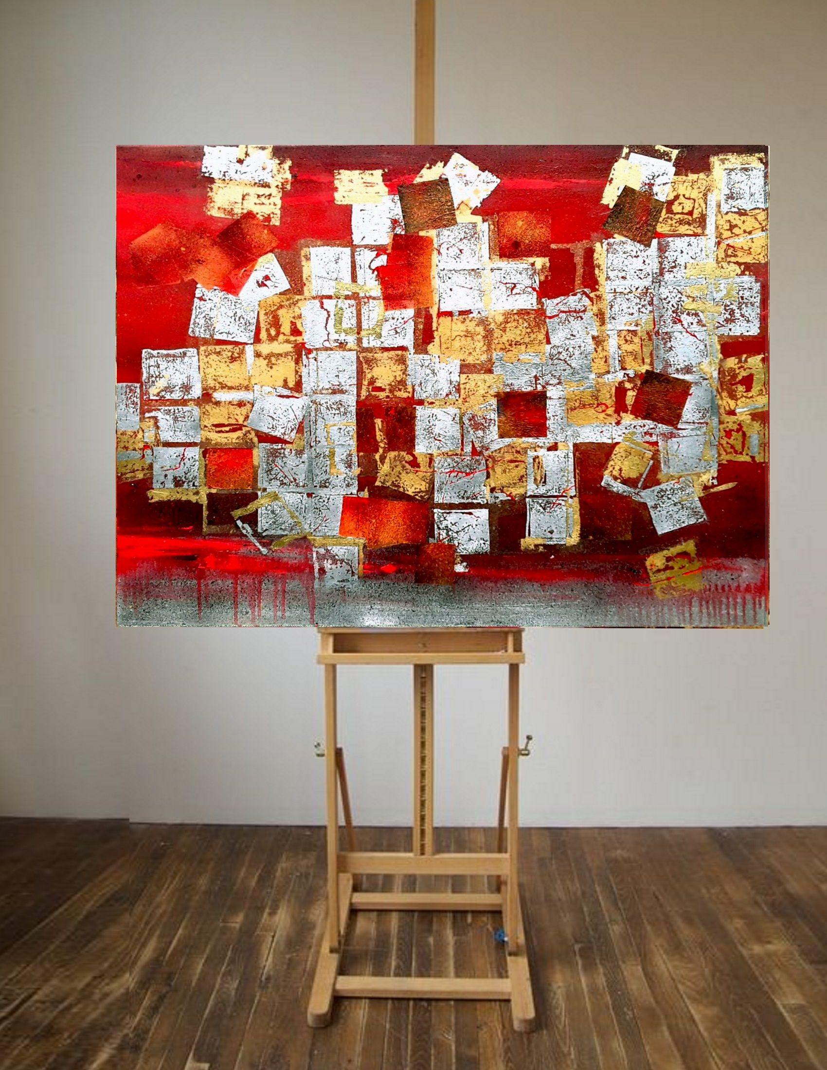 Oro  pittura astratta  #0015, Pittura, Olio su tela - Painting Astratto di Olena Topliss