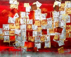 Gold  abstract painting  #0015, Painting, Oil on Canvas