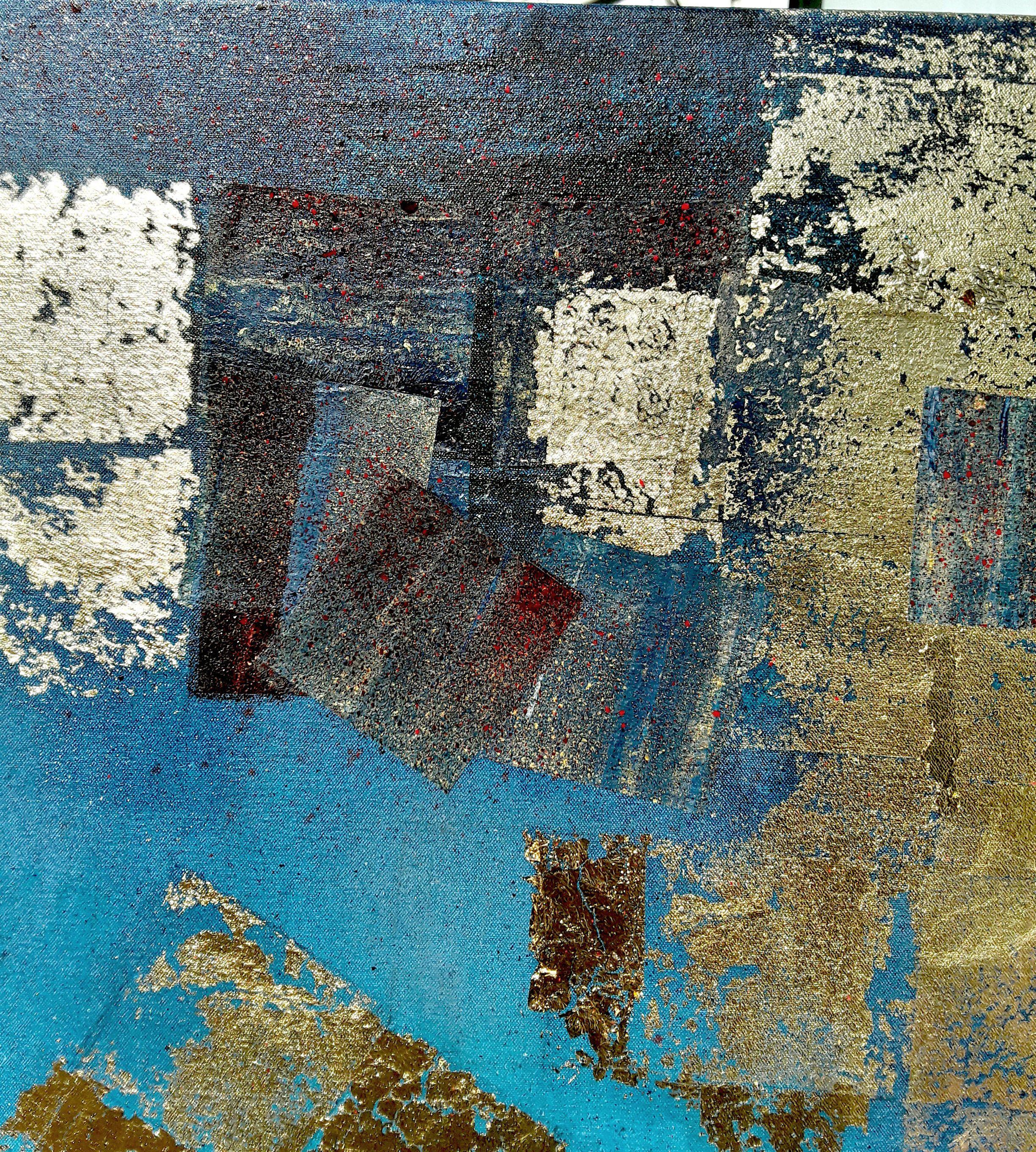 Oro  pittura astratta  #0019, Pittura, Olio su tela in vendita 1