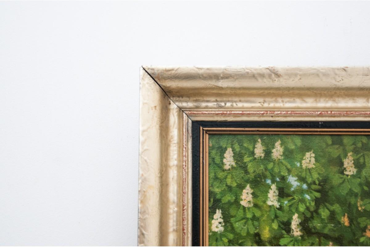 This is oleo-print - vintage method of painting

Dimensions:

Frame: height 73 cm / width 104 cm

Painting: height 58 cm / width 88 cm