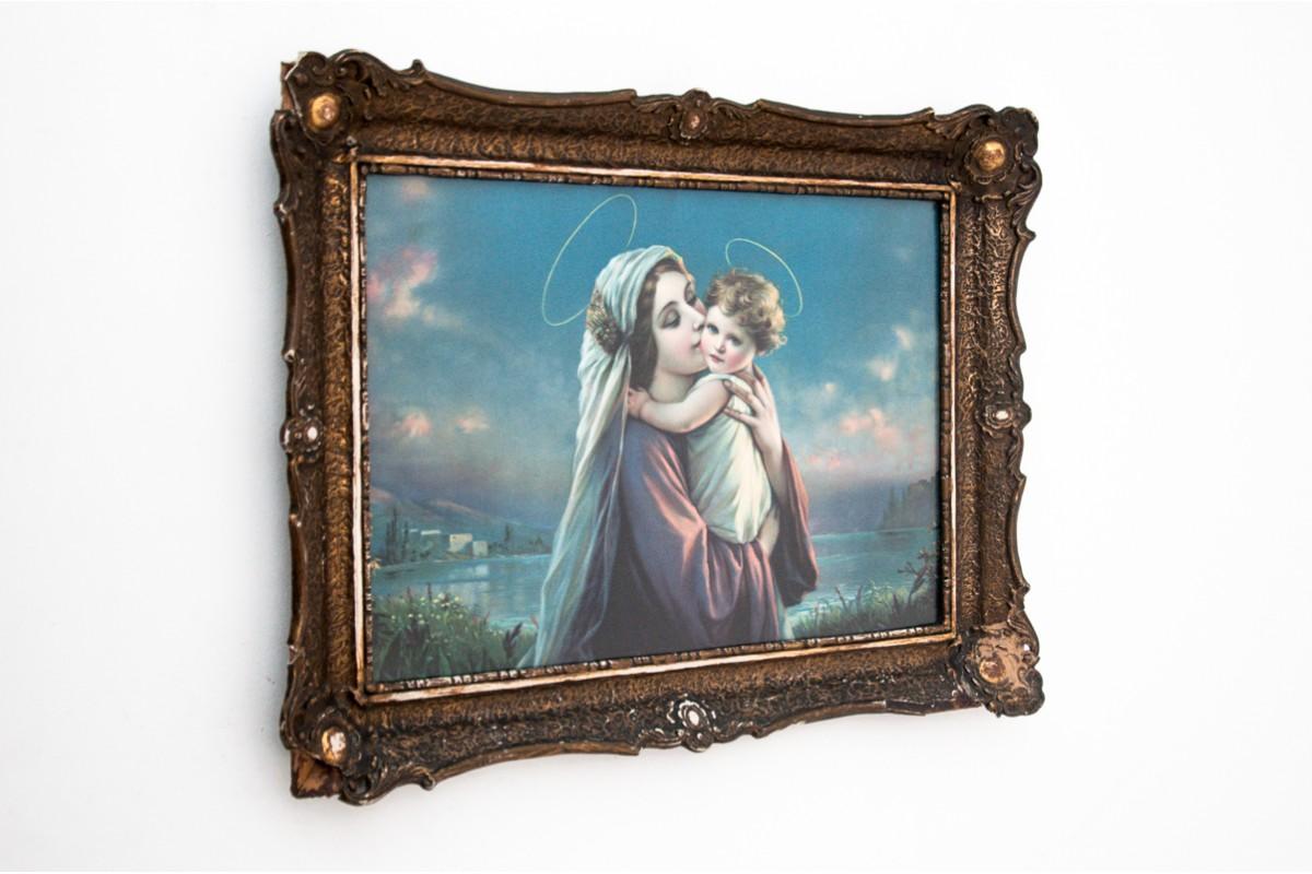 Oleoprint „Mutter des Gottes mit dem Kind. im Zustand „Gut“ im Angebot in Chorzów, PL