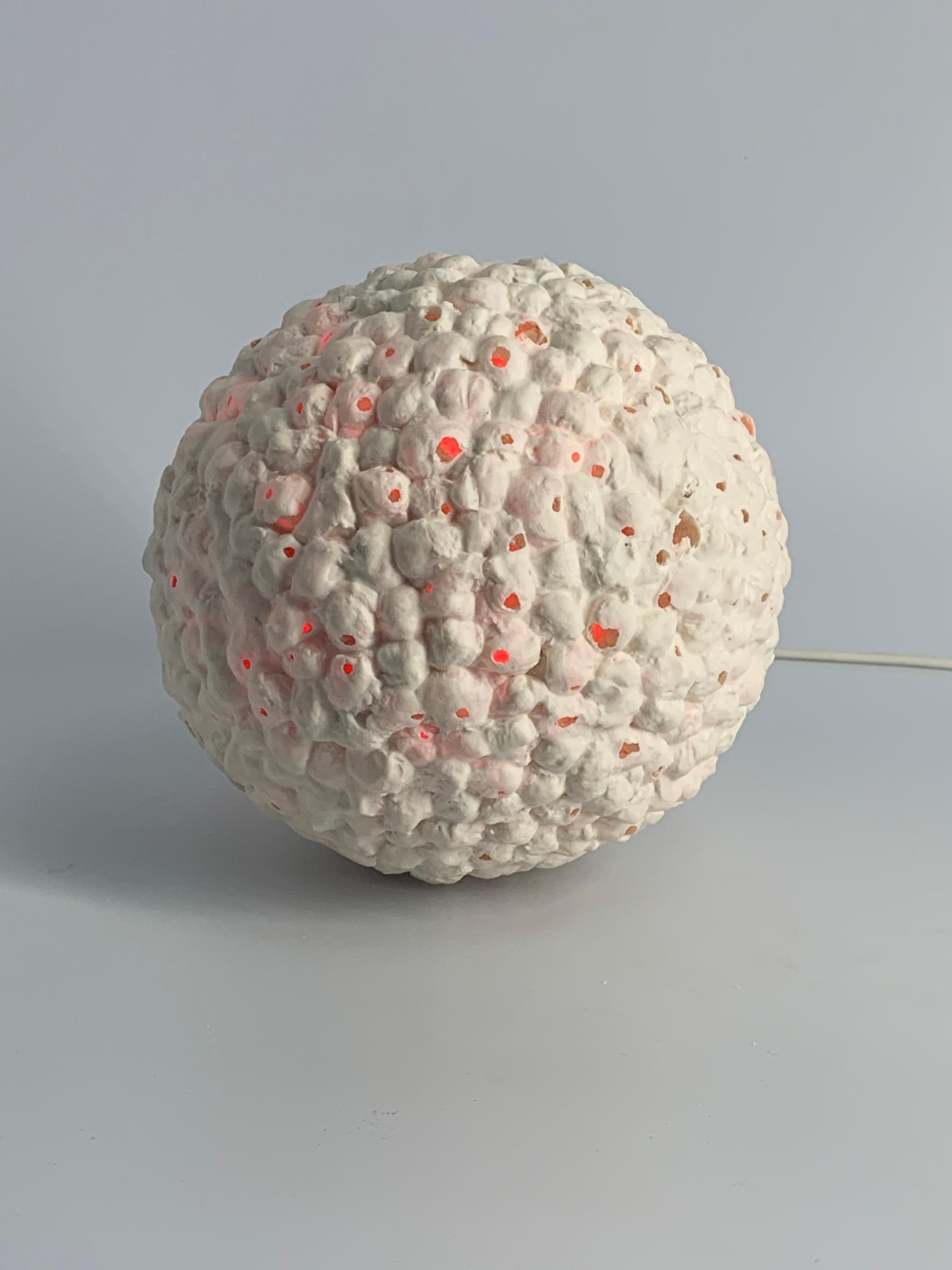 Ball with red light - Minimalist Sculpture by Olesia Dvorak-Galik