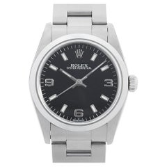 Rolex Oyster Perpetual 77080 Boys (Unisex) Black 369 White Bar F-Series Watch