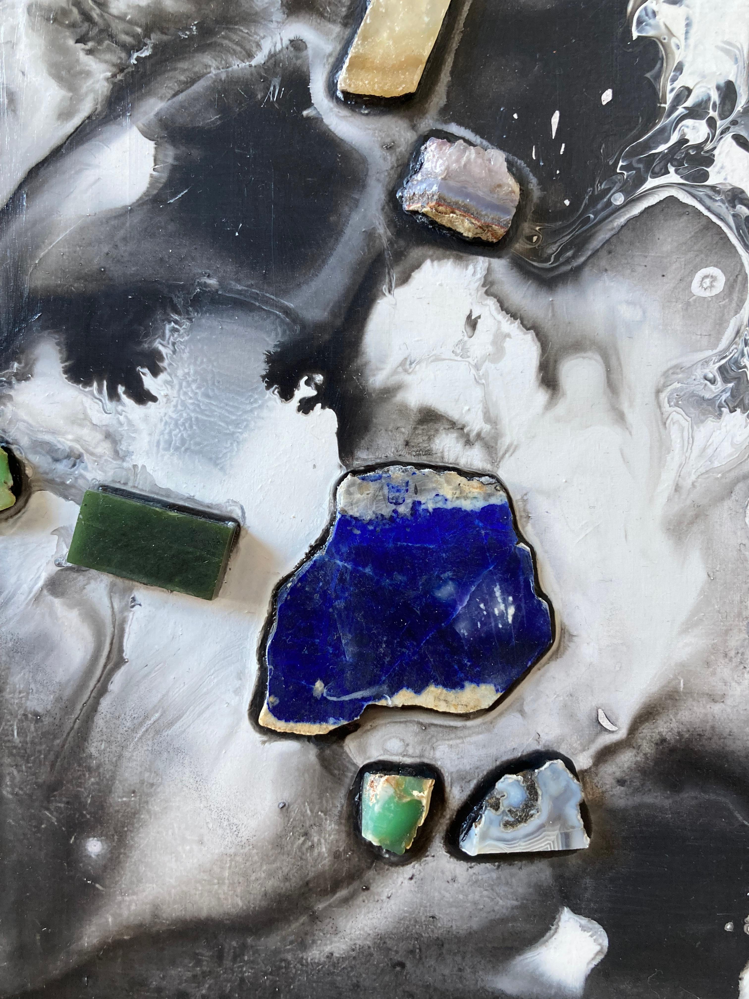 Unity of elements - abstract diptych with stones  For Sale 5
