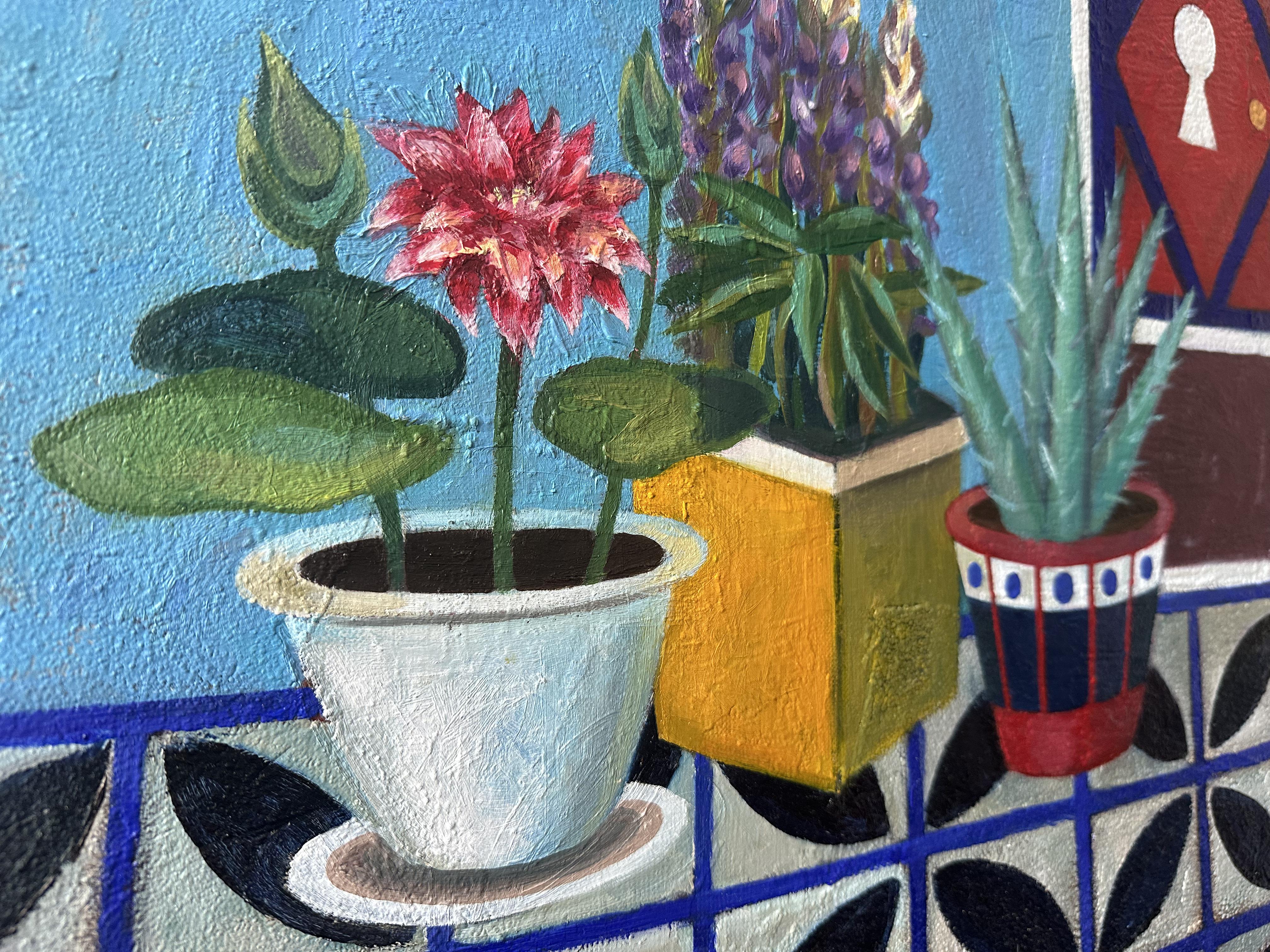 Carril azul. pintura al óleo en venta 5