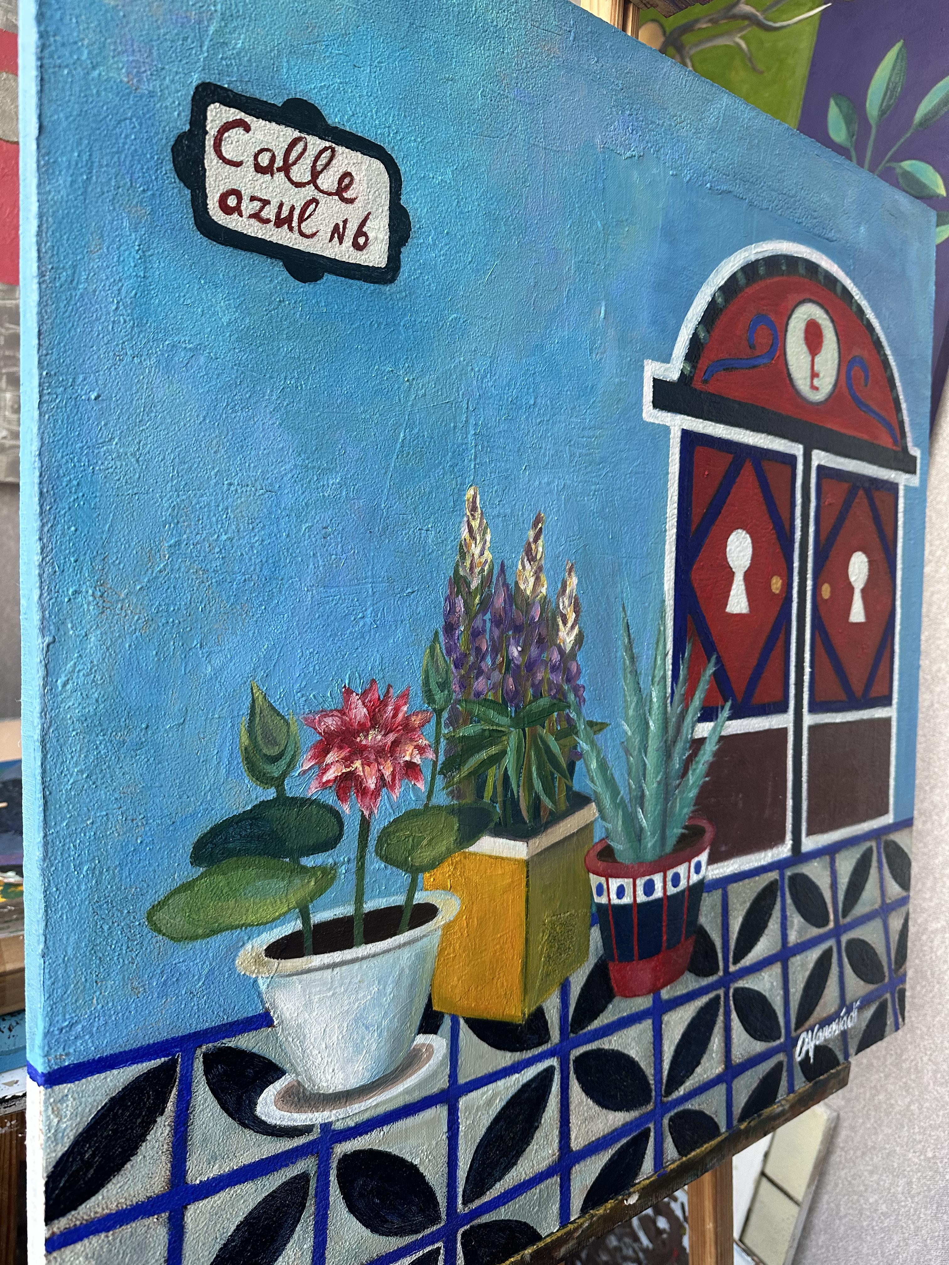 Carril azul. pintura al óleo en venta 10