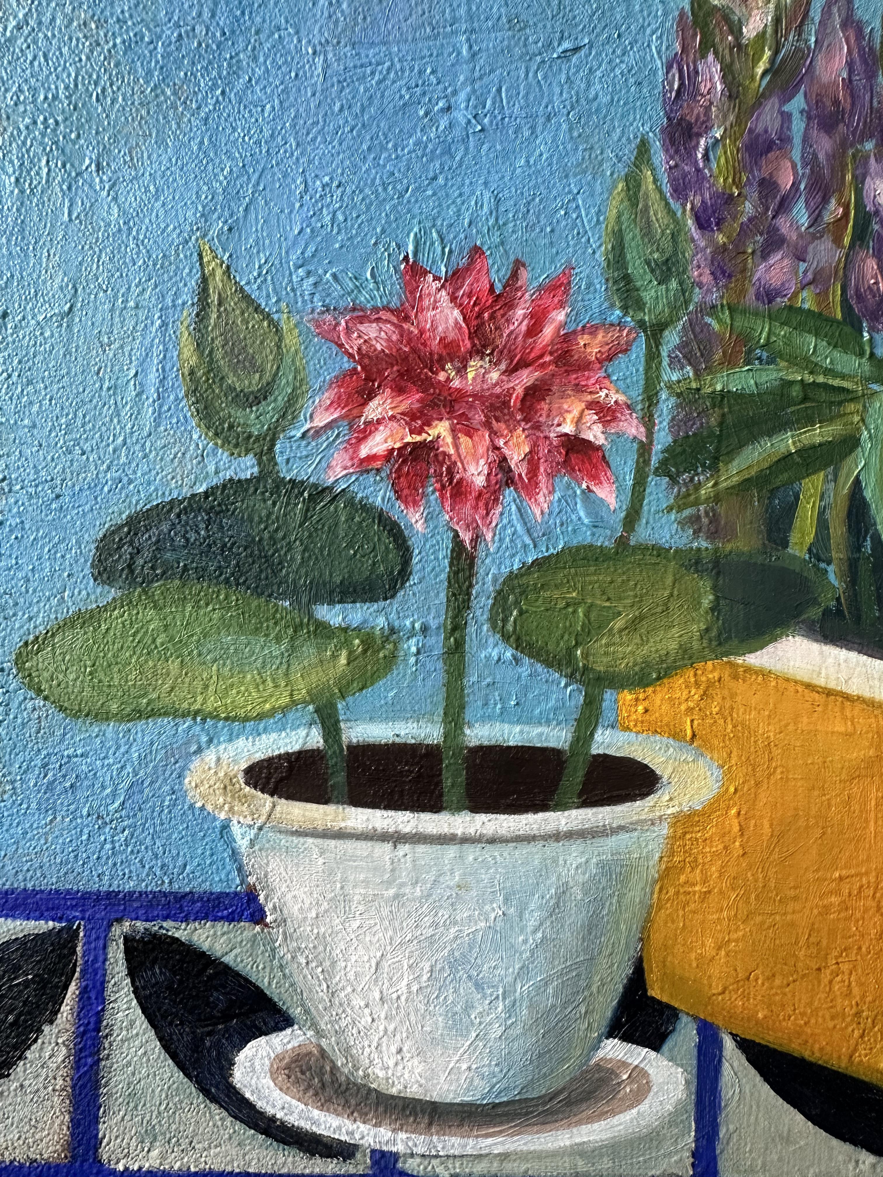 Carril azul. pintura al óleo en venta 1