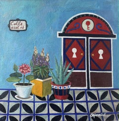 Vicolo blu. pittura ad olio