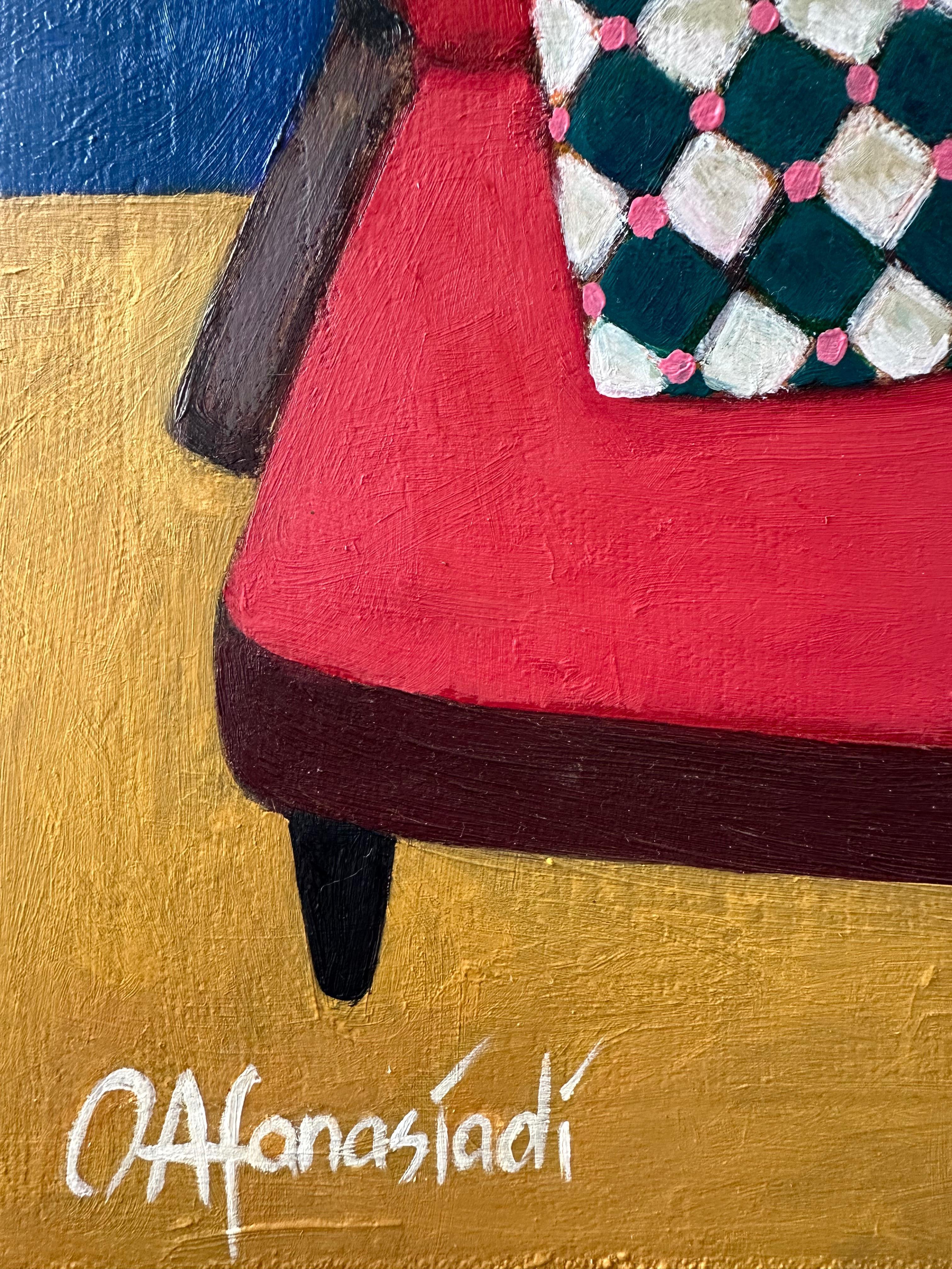 Interno georgiano. pittura ad olio - Painting Moderno di Olga Afanasiadi