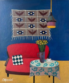 Interior georgiano. pintura al óleo