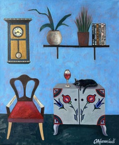 Interior con cómoda vintage