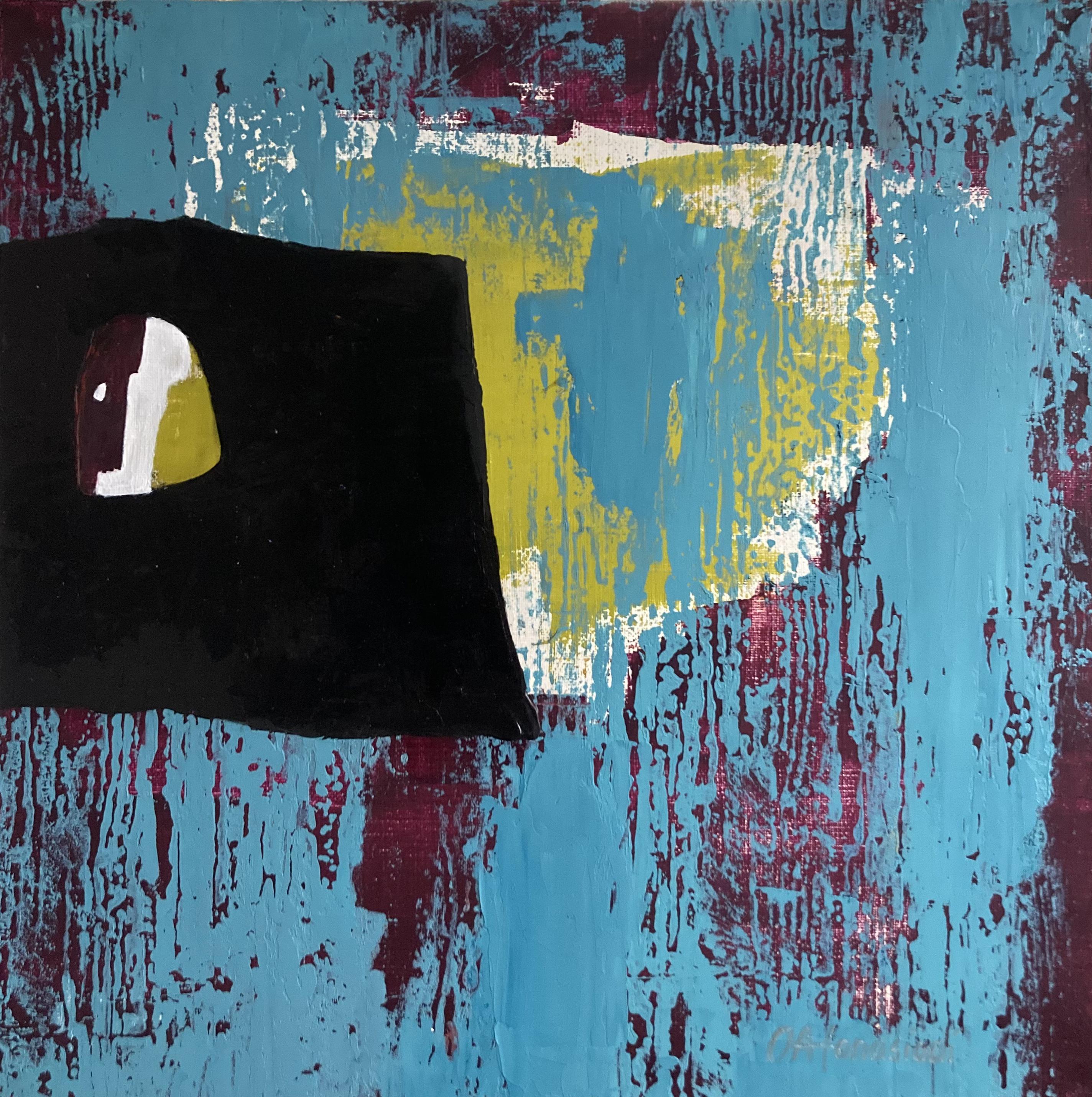 Abstract Painting Olga Afanasiadi - L'île sous l'eau - abstraction conceptuelle à l'huile 