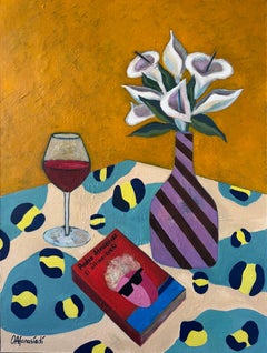 Stillife with calla lilies and vine