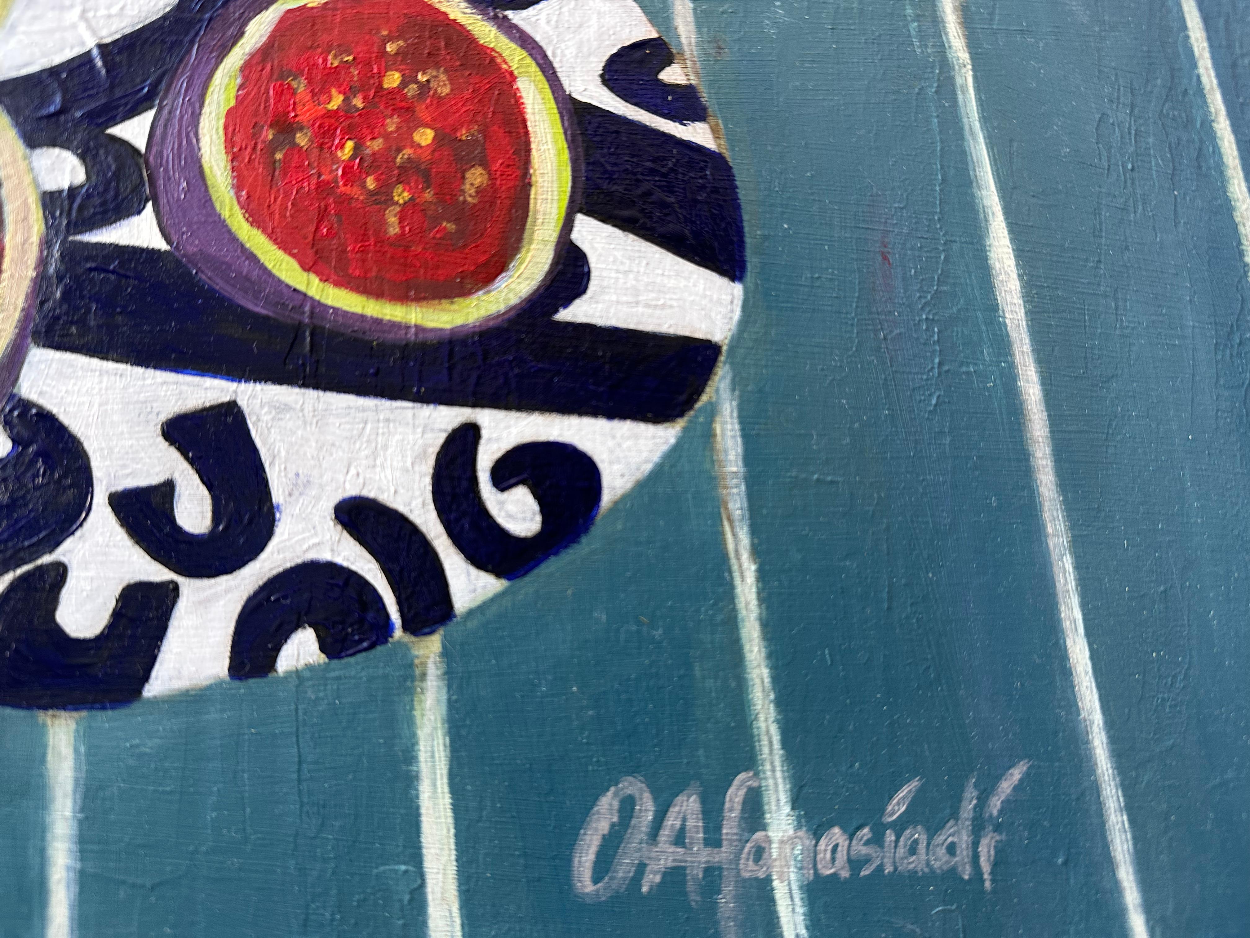 Still life with figs and vine For Sale 3