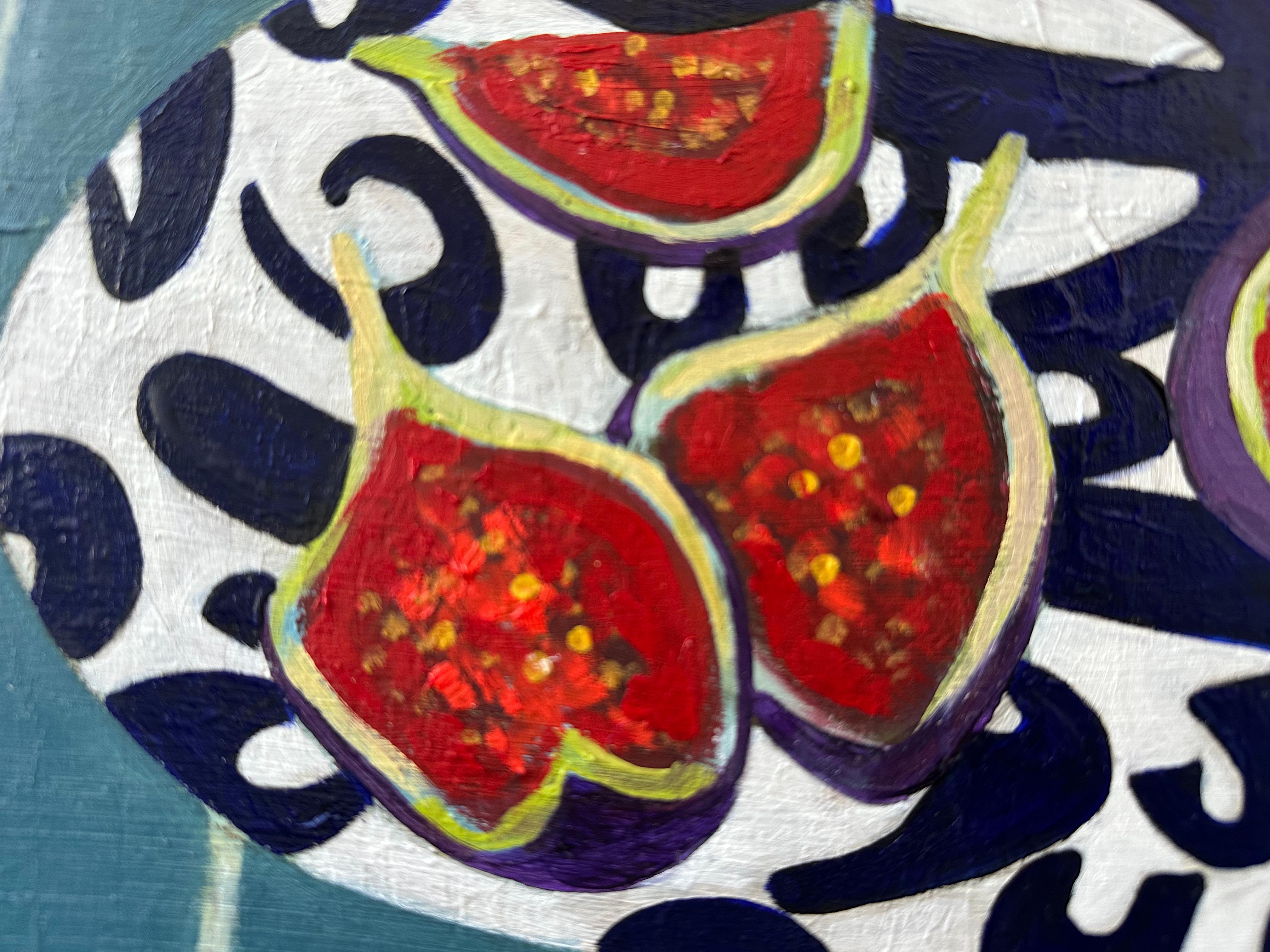 Still life with figs and vine For Sale 4