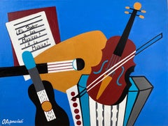 Used Stillife with musical instruments 