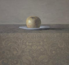 APPLE ON PLATE - Realism, Still Life, Contemporary, Fruit