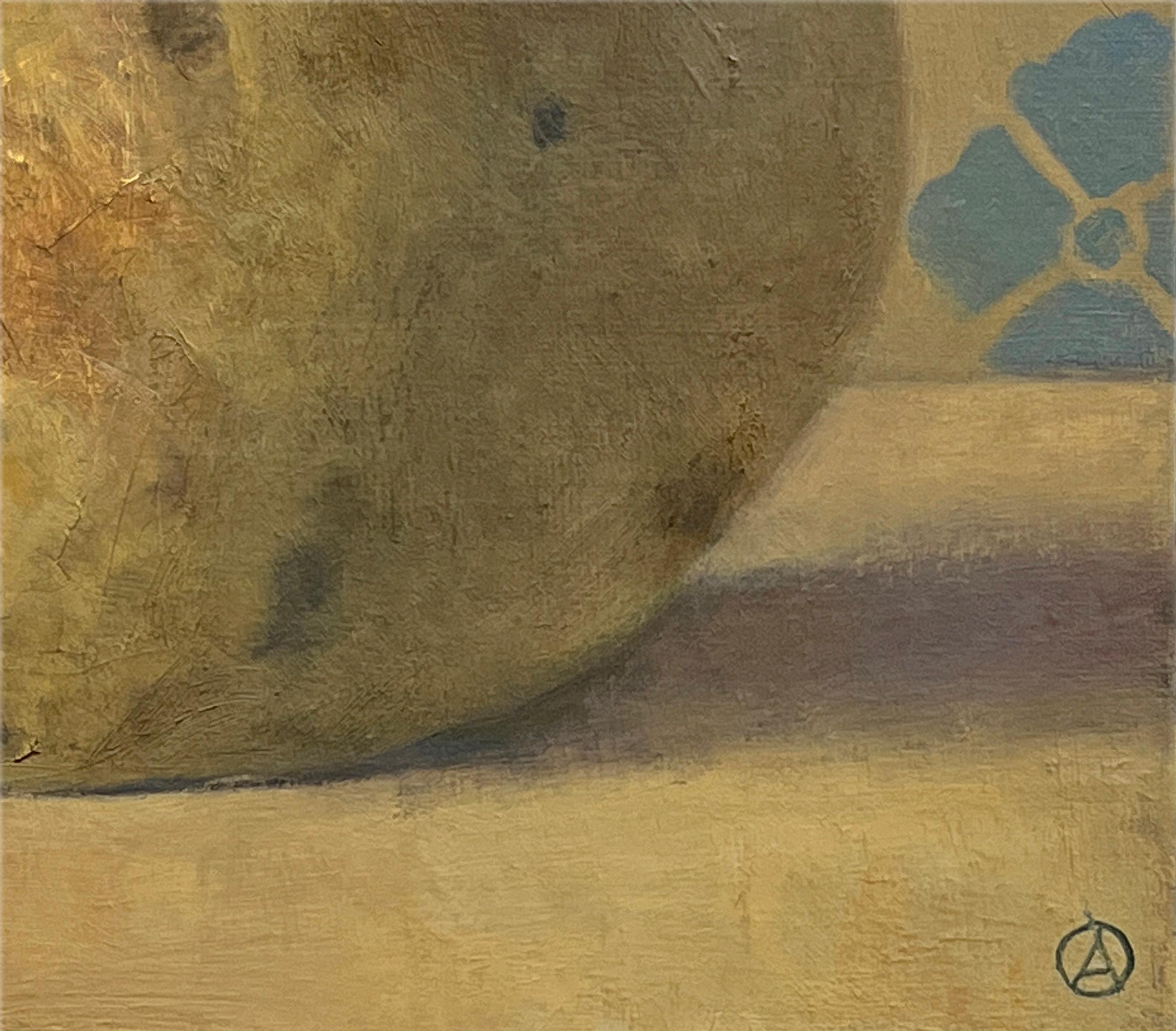 Contemporary still life painting of a Pear by Olga Antonova.