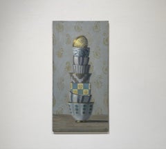 CUP TOWER AND GOLD FILIGREE - Contemporary Realism / Domestic Still Life