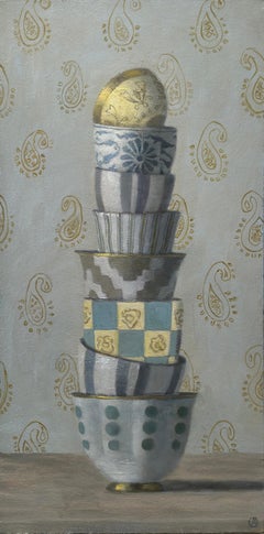 CUP TOWER AND GOLD FILIGREE - Contemporary Realism / Domestic Still Life