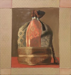 DRAWSTRING BAG - Contemporary Realism / Patterned fabric / Handbag Still Life