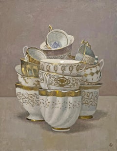 TEA CUP WITH BLUE FISH - Contemporary Still life / Traditional Realism