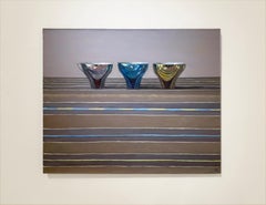 THREE CUPS ON STRIPES - Stilleben / Realismus / Reflexionen / Contemporary