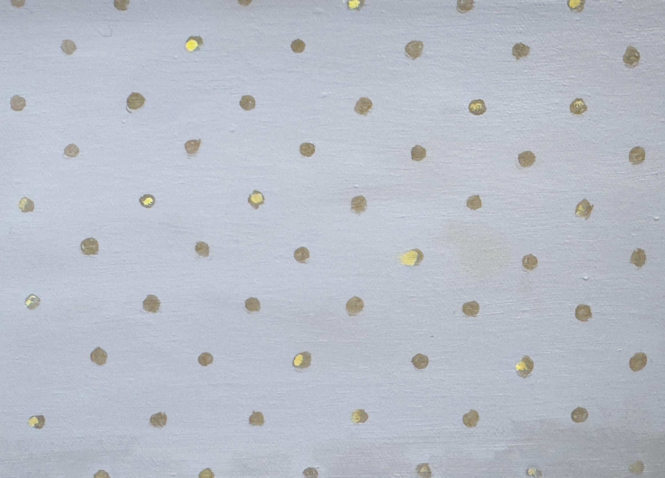 TWO STACKED CUPS ON POLKA DOTS – Realismus / Stillleben / Teebecher / Küche (Grau), Still-Life Painting, von Olga Antonova