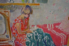 "Interior of my room"Interior, Girl, Oil Russia, 1962 cm. 81 x 64