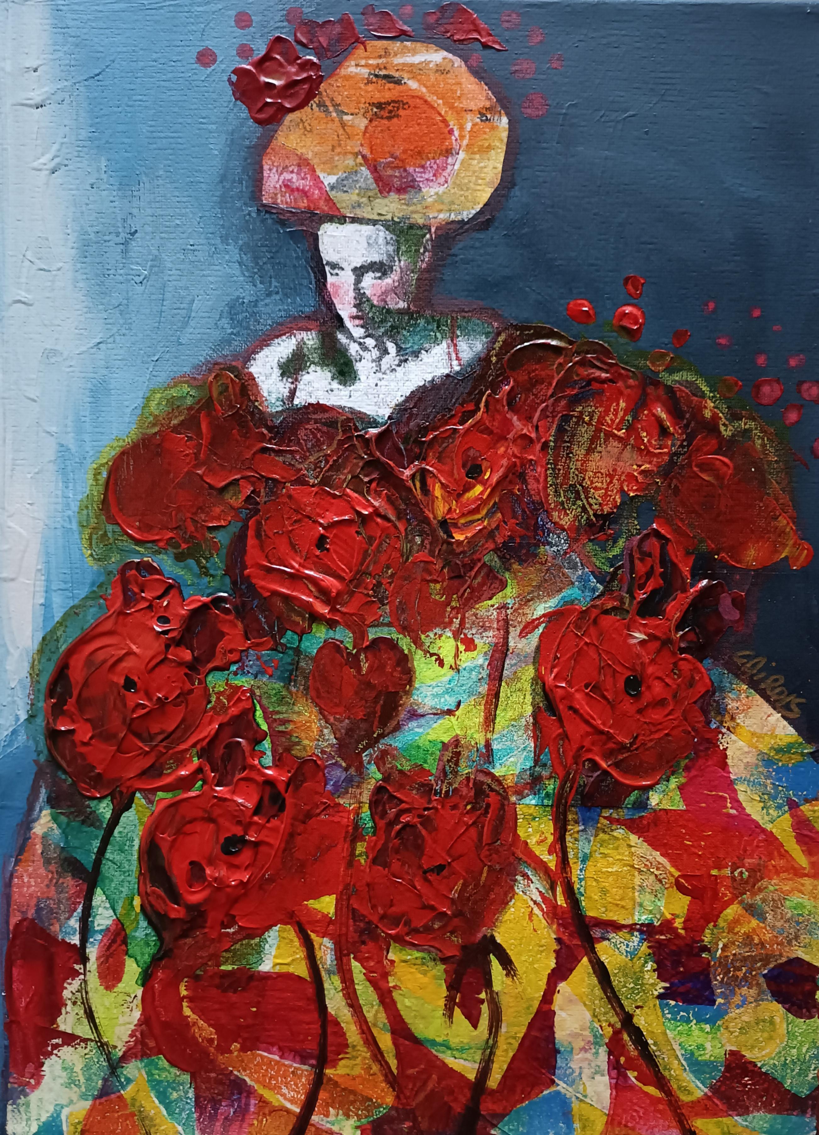 Rosas - Mixed Media Art by Olga Cairols
