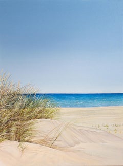 Reeds by the Shore - original realism seascape oil painting-contemporary Art