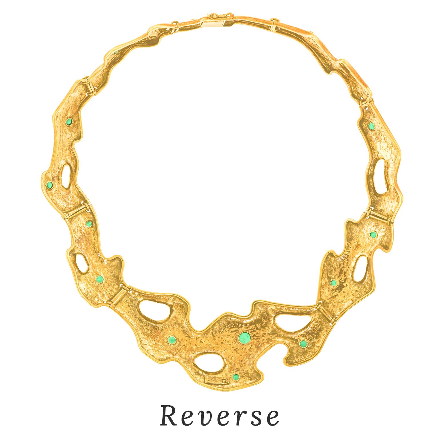 Women's Olga Finzi Modernist Gold Necklace Milan Italy