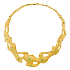 Olga Finzi Modernist Gold Necklace Milan Italy